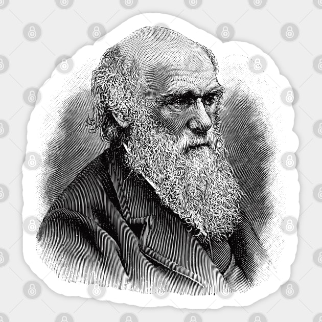 Charles Darwin Portrait Sticker by Beltschazar